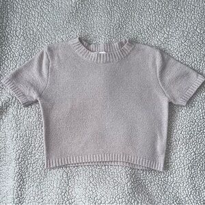 Fuzzy soft crop top
